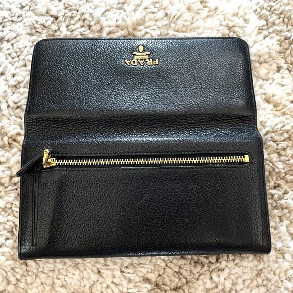 Prada Black Leather Long Wallet (Authentic, Calfskin) - Picture 9 of 16